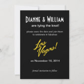 Vegas Baby. Weddenschap Sla de datum zwart op Save The Date (Achterkant)