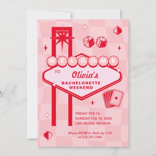 Vegas Bachelorette Party Uitnodiging (Voorkant)