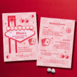 Vegas Bachelorette Party Uitnodiging<br><div class="desc">Vier uw Vegas vrijgezellenfeest in stijl met deze gepersonaliseerde uitnodiging. Ideaal voor een lucky in love vrijgezellenfeest,  vrijgezellenfeest van de Valentijn,  of een chique rood en roze vrijgezellenfeest. Dit ontwerp zet de toon voor een glamoureuze nacht in de lichtstad.</div>