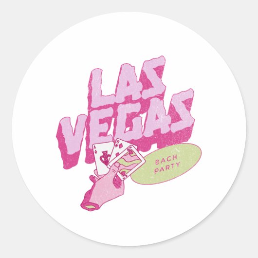 Vegas Bachelorette Ronde Sticker (Voorkant)