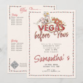 Vegas Before Vows Casino Lucky Modern Bachelorette Kaart (Voorkant / Achterkant)