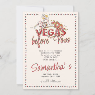 Vegas Before Vows Casino Lucky Modern Bachelorette Kaart