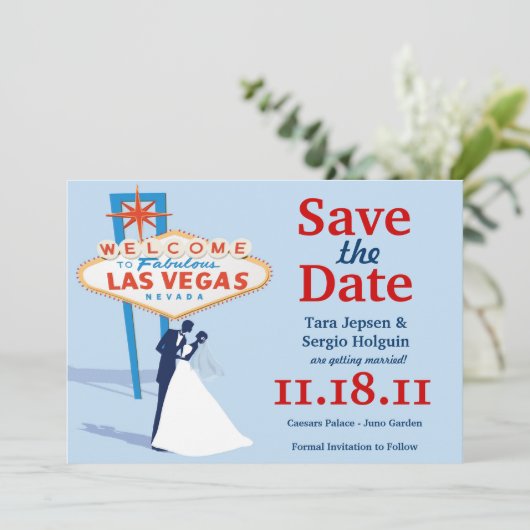 Vegas Bewaar de Datum! Save The Date (Staand voorkant)