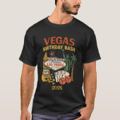 Vegas Birthday Bash Aangepaste datum en feest T-shirt (Voorkant)