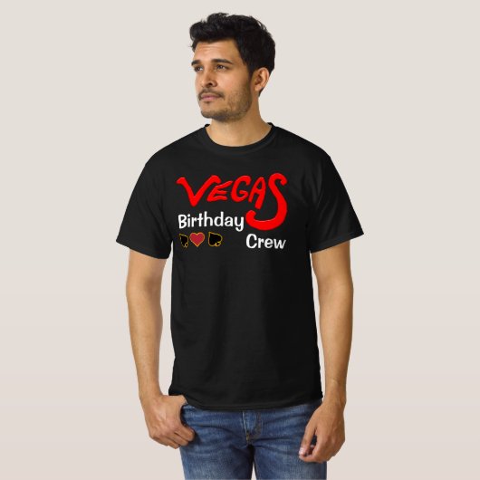 Vegas Birthday Crew  Group Matching T-shirt (Voorkant volledig)