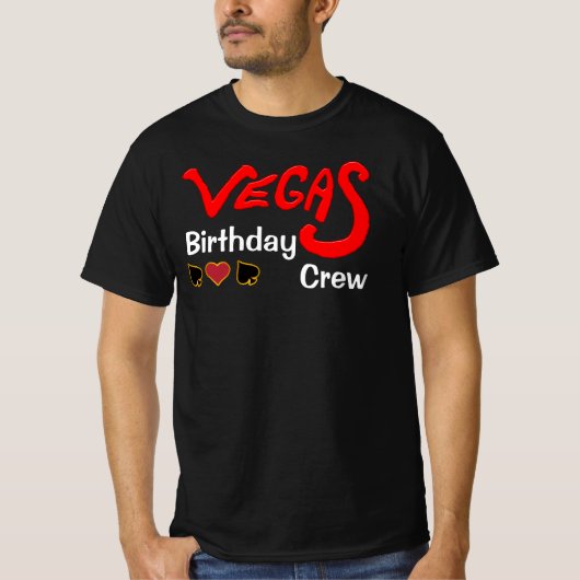 Vegas Birthday Crew  Group Matching T-shirt (Voorkant)