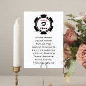 Vegas Black Poker Chip Wedding Seating Chart Kaart