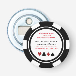 Vegas Black White Casino Poker Chip Save Button Flesopener