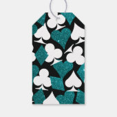 Vegas Blauwgroen Glitter en Zwart Dank je Gift Lab Cadeaulabel (Achterkant)