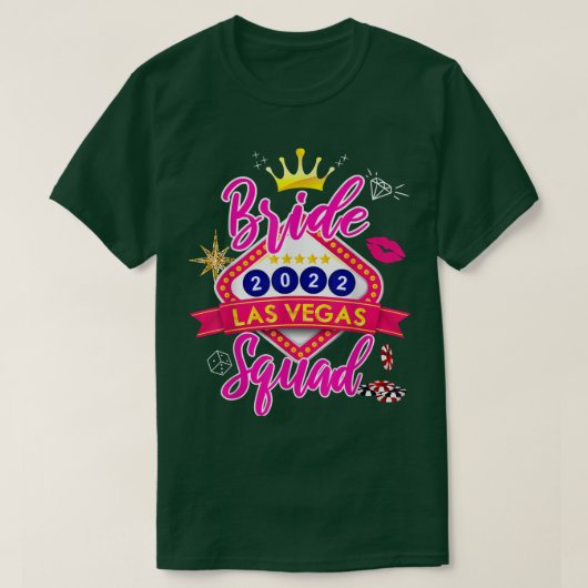 Vegas Bride Squad 2022, getrouwd in Vegas Bachelor T-shirt (Design voorkant)