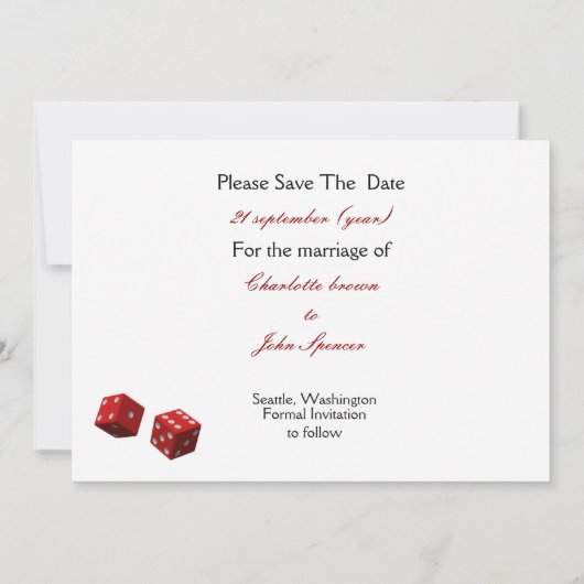 Vegas bruiloft, behalve de date aankondiging (Achterkant)