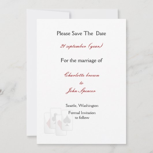 Vegas bruiloft, behalve de date aankondiging (Achterkant)