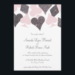 Vegas Bruiloft Blush Roze en Zilveren Faux Glitter Kaart<br><div class="desc">** Bleek roze kan worden veranderd in ELKE KLEUR! Gebruik de knop "Aanpassen" en de kleurenkiezer van het ontwerpgereedschap voor totale aanpassing. GEEN ECHTE GLITTER, een foto van echte glitter werd gebruikt voor de zilveren glitter graphics** Deze bruiloft uitnodiging is perfect voor een Las Vegas viering en beschikt over faux...</div>