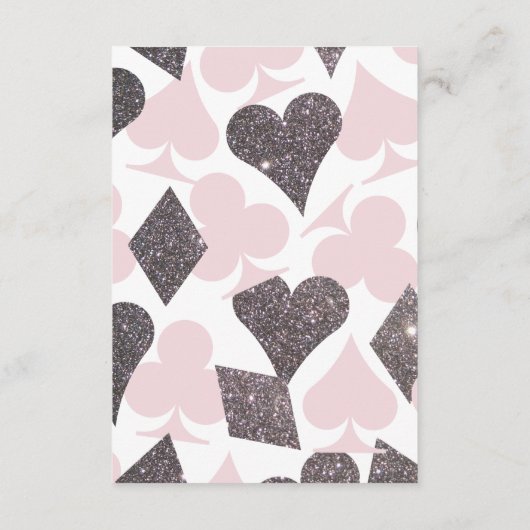 Vegas Bruiloft Blush Roze Zilver Extra Info Kaart (Achterkant)