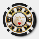 Vegas Bruiloft Casino wit zwart goud Poker Chips (Achterkant)