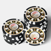 Vegas Bruiloft Casino wit zwart goud Poker Chips (Opstapeling)