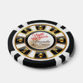 Vegas Bruiloft Casino wit zwart goud Poker Chips (Enkel)