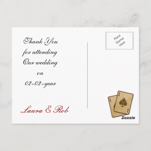 Vegas bruiloft dank u Kaarten (Achterkant)