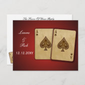 Vegas bruiloft-kaarten RSVP kaartje (Voorkant / Achterkant)