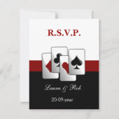 Vegas bruiloft-kaarten RSVP kaartje (Voorkant)