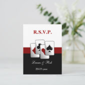 Vegas bruiloft-kaarten RSVP kaartje (Staand voorkant)