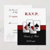 Vegas bruiloft-kaarten RSVP kaartje (Voorkant / Achterkant)