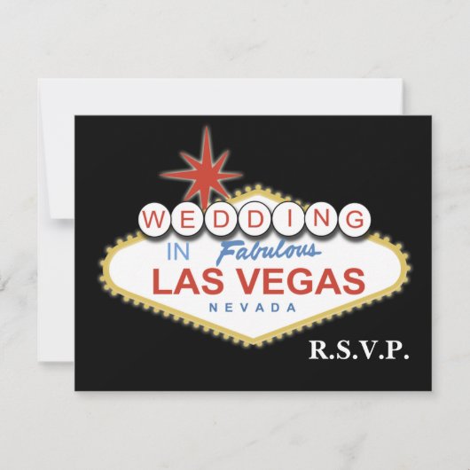 Vegas bruiloft-kaarten RSVP kaartje (Voorkant)