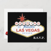 Vegas bruiloft-kaarten RSVP kaartje (Voorkant / Achterkant)