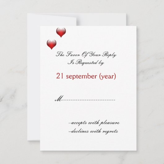 Vegas bruiloft-kaarten RSVP kaartje (Achterkant)