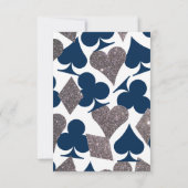 Vegas Bruiloft Navy Blue Silver Extra info Kaart (Achterkant)