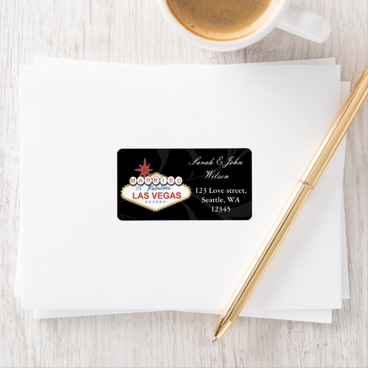vegas bruiloft, retouradreslabel etiket (Insitu)