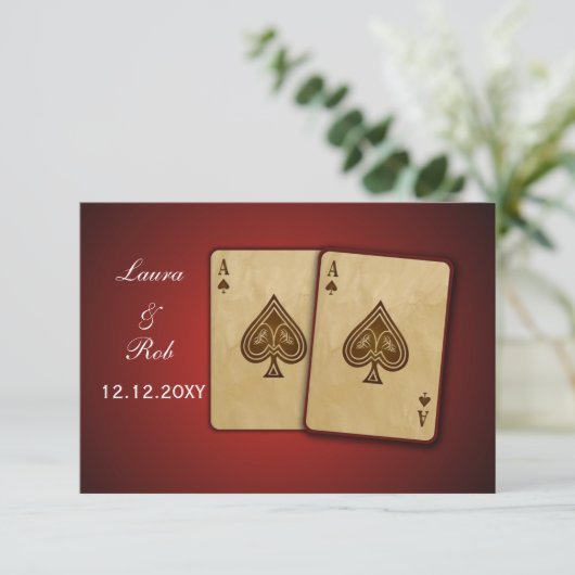 Vegas bruiloft rsvp standaard 3,5 x 5 (Staand voorkant)