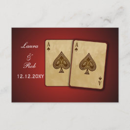 Vegas bruiloft rsvp standaard 3,5 x 5 kaartje