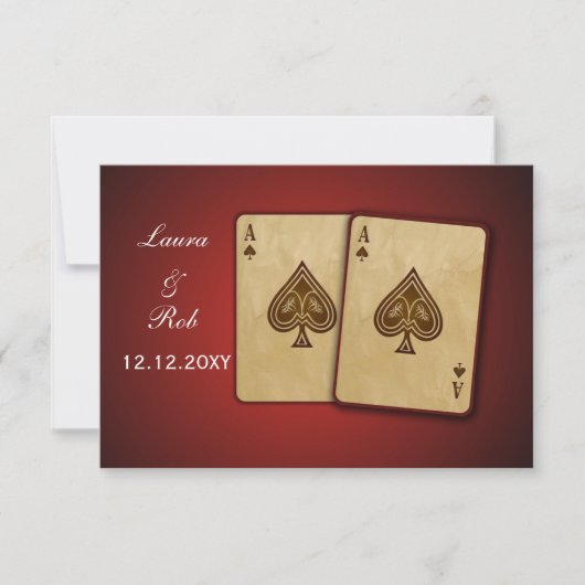 Vegas bruiloft rsvp standaard 3,5 x 5 kaartje (Voorkant)