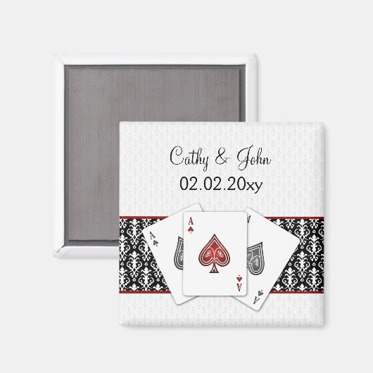 Vegas bruiloft Save the date magnet (Voorkant / Achterkant)