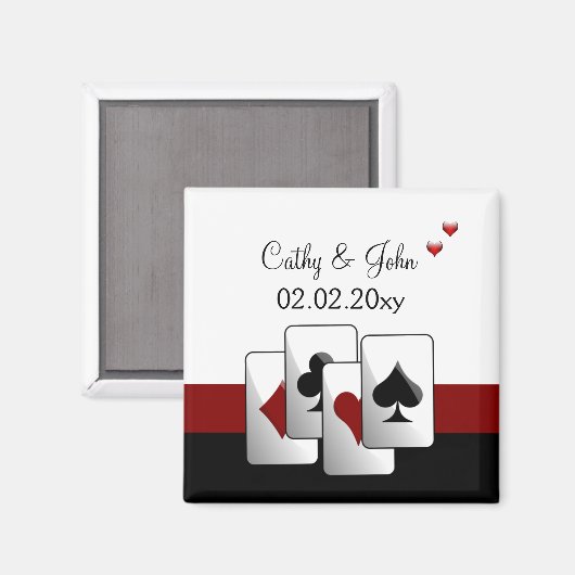 Vegas bruiloft Save the date magnet (Voorkant / Achterkant)