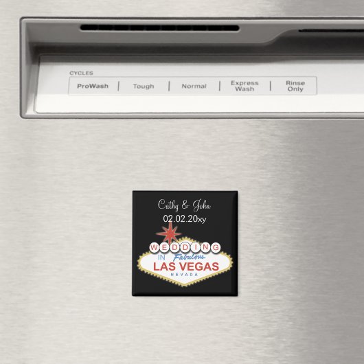 Vegas bruiloft Save the date magnet (Insitu (Vaatwasser))