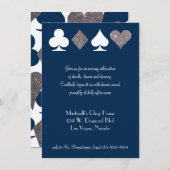 Vegas bruiloft viering marine zilveren faux glitte kaart (Voorkant / Achterkant)