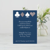 Vegas bruiloft viering marine zilveren faux glitte kaart (Staand voorkant)