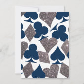 Vegas bruiloft viering marine zilveren faux glitte kaart (Achterkant)