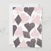 Vegas bruiloft viering roze zilveren faux glitter kaart (Achterkant)