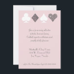 Vegas bruiloft viering roze zilveren faux glitter kaart<br><div class="desc">** Roze kan in OM HET EVEN WELKE KLEUR worden veranderd! Gebruik de knop "Aanpassen" en de kleurenkiezer van het ontwerpgereedschap voor totale aanpassing. GEEN ECHTE GLITTER, een foto van echte glitter werd gebruikt voor de zilveren glitter graphics** Deze bruiloft uitnodiging is perfect voor een Las Vegas viering, na feest...</div>