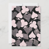 Vegas Bruiloft Zwart Roze en Zilveren Faux Glitter Kaart (Achterkant)