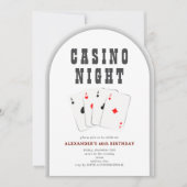 Vegas Casino Blackjack Poker Night Black Party Kaart (Voorkant)