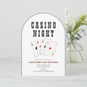 Vegas Casino Blackjack Poker Night Black Party Kaart (Staand voorkant)