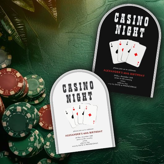 Vegas Casino Blackjack Poker Night Black Party Kaart