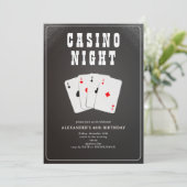 Vegas Casino Blackjack Poker Night Party Kaart (Staand voorkant)