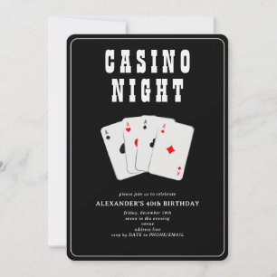 Vegas Casino Blackjack Poker Night Zwarte Feest Kaart