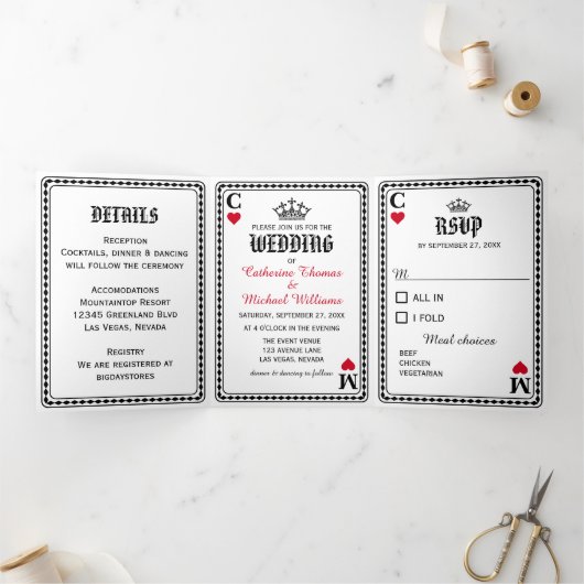 Vegas Casino Bruiloft Spelen Kaart Lucky In Love (Binnen)