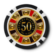 Vegas Casino Chip Rood & Zwart (Achterkant)